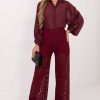 1107696 red Lace pants model 222597 Italy Moda