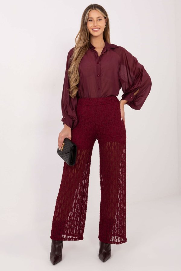 red Lace pants model 222597 Italy Moda