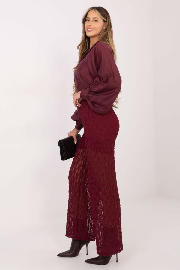 red Lace pants model 222597 Italy Moda