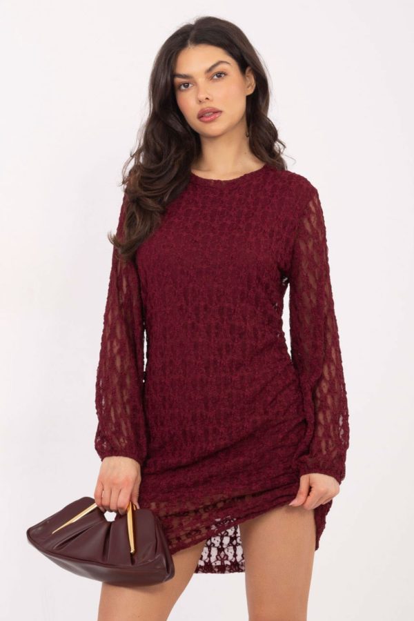 Red Short Dress in Evening Dresses with Spandex and Viscose