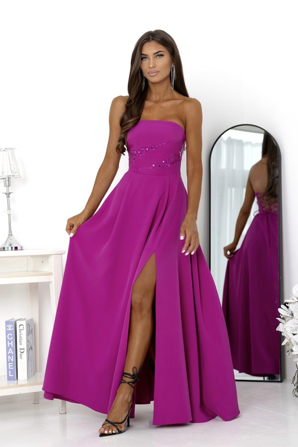 Violet Long Dress in Evening Dresses with Cotton, Spandex and Polyester