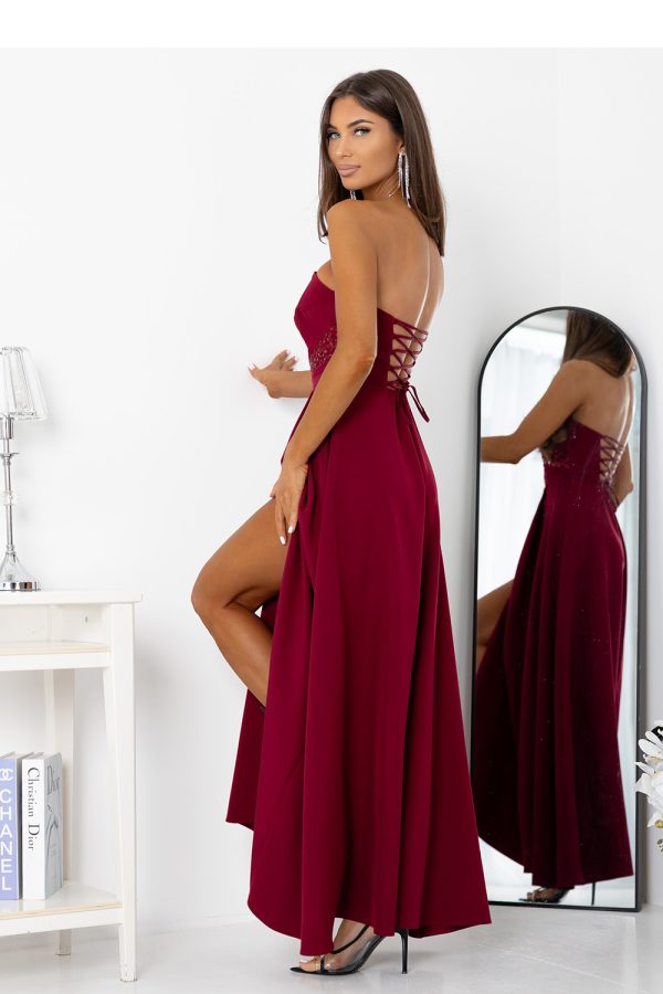 Red Long Dress in Evening Dresses with Cotton, Spandex and Polyester