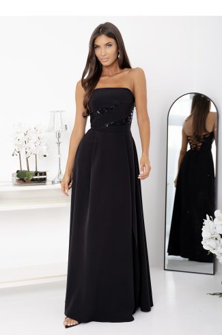 Black Long Dress in Evening Dresses with Cotton, Spandex and Polyester