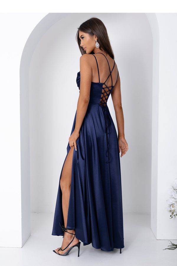 Navy Blue Long Dress in Evening Dresses with