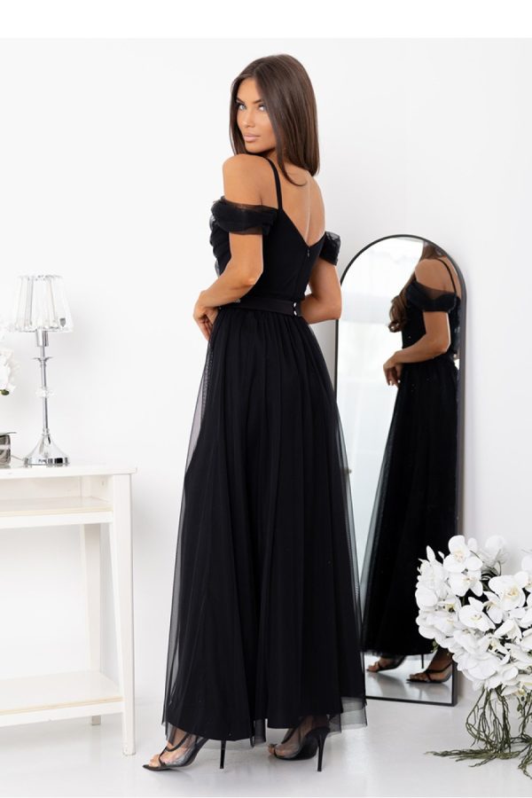 Black Long Dress in Evening Dresses with Cotton, Spandex and Polyester