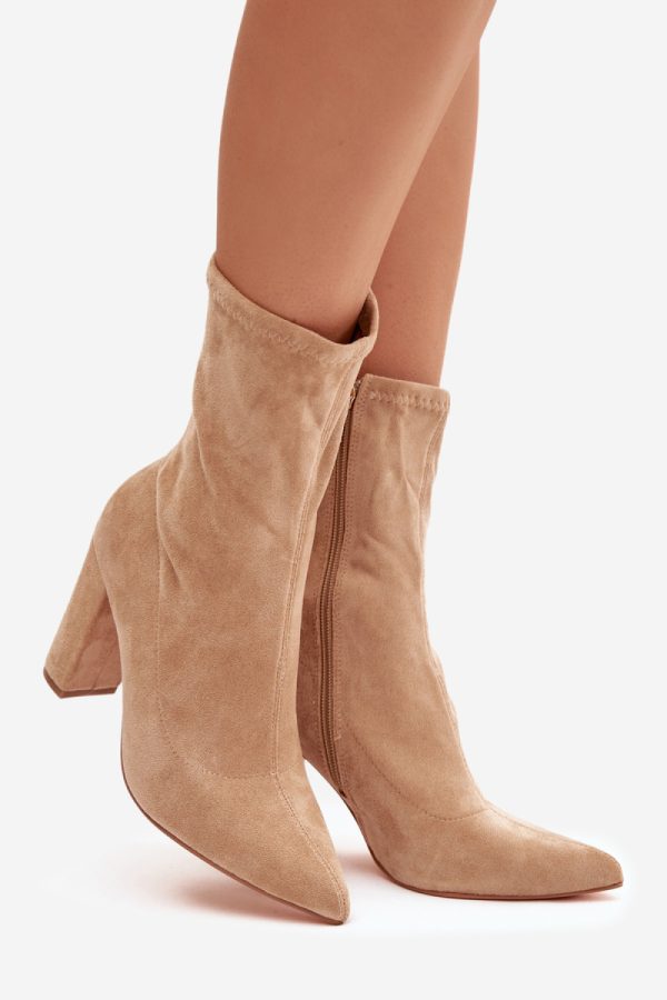 beige Heel boots model 222724 Step in style