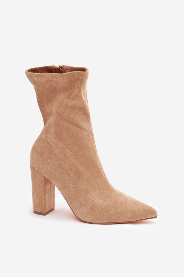 beige Heel boots model 222724 Step in style