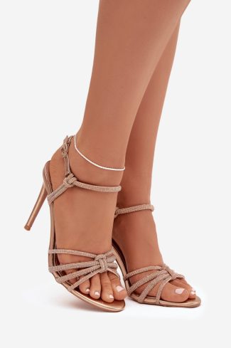 Beige Heel Sandals in Sandals & Flip-Flops For Women with Fabric, Footbed and Heel Height