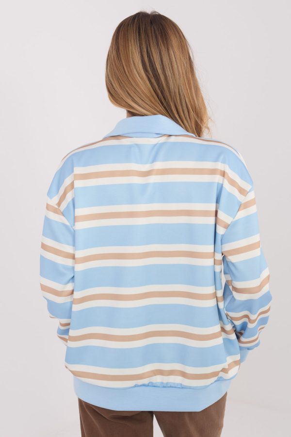 Blue Sweatshirt in Sweatshirts For Women with Spandex and Viscose