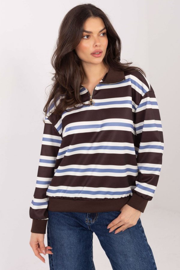 Brown Sweatshirt in Sweatshirts For Women with Spandex and Viscose