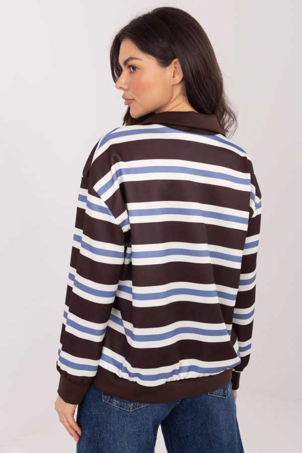 Brown Sweatshirt in Sweatshirts For Women with Spandex and Viscose