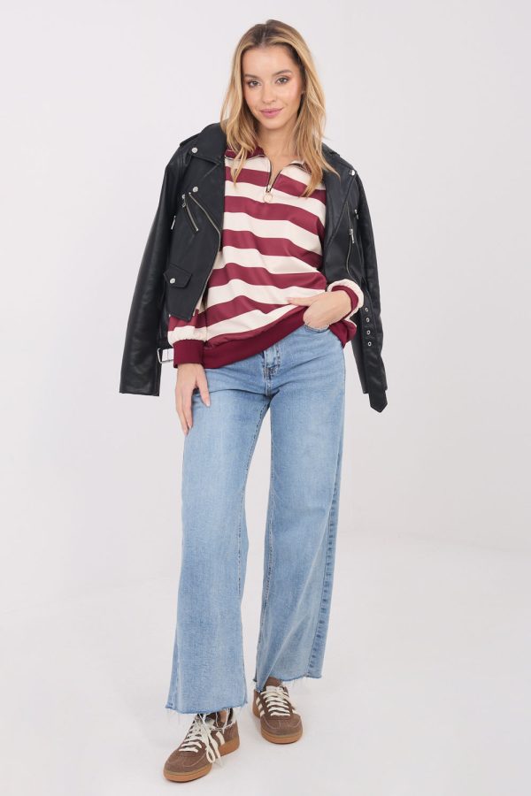 Red Sweatshirt in Sweatshirts For Women with Spandex and Viscose