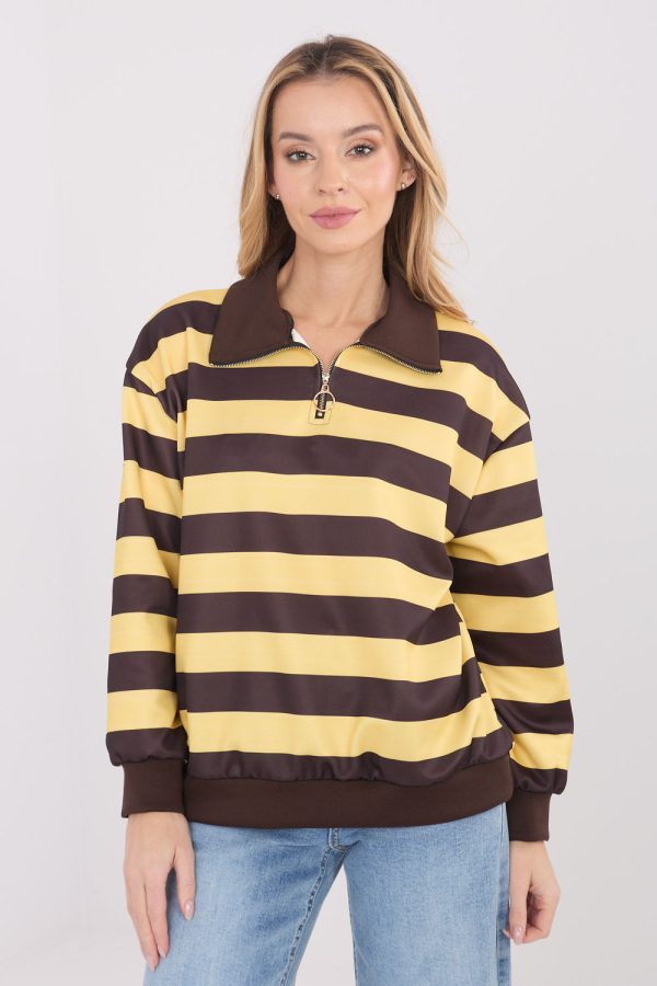 Yellow Sweatshirt in Sweatshirts For Women with Spandex and Viscose