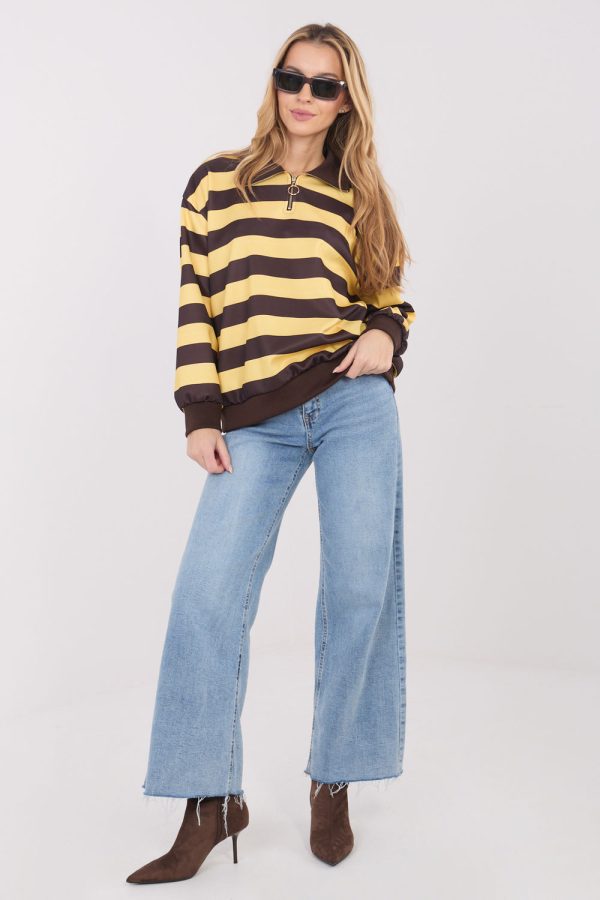 Yellow Sweatshirt in Sweatshirts For Women with Spandex and Viscose