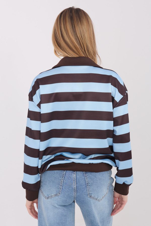 Blue Sweatshirt in Sweatshirts For Women with Spandex and Viscose