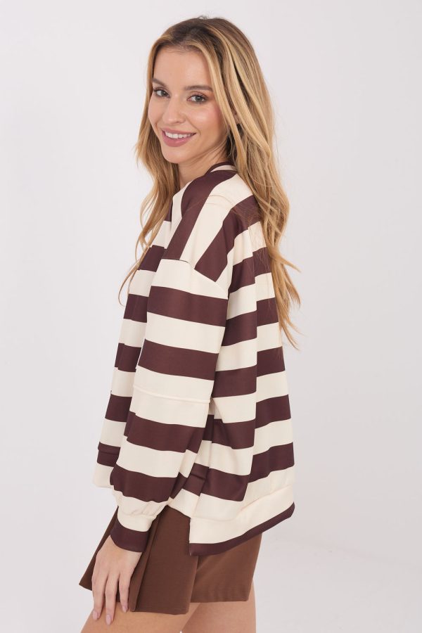 Beige Sweatshirt in Sweatshirts For Women with Spandex and Viscose