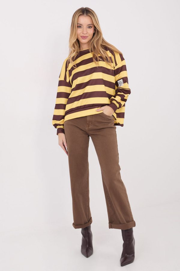 Brown Sweatshirt in Sweatshirts For Women with Spandex and Viscose