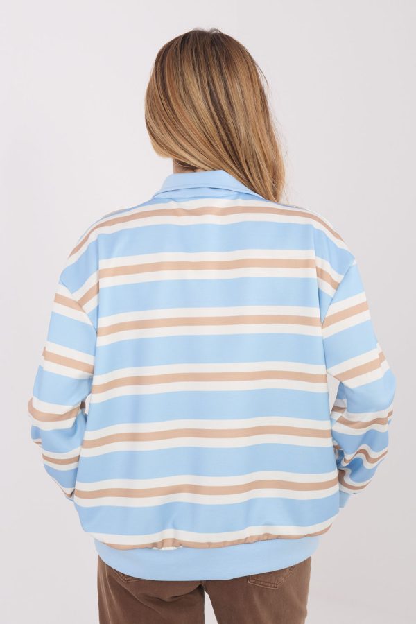 Blue Sweatshirt in Sweatshirts For Women with Spandex and Viscose