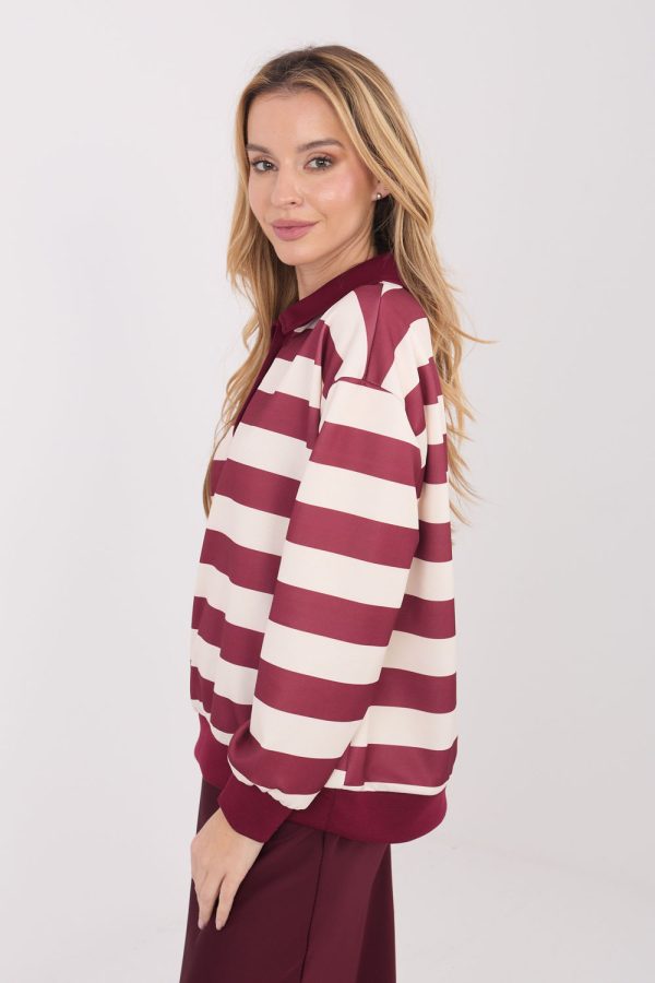 Red Sweatshirt in Sweatshirts For Women with Spandex and Viscose