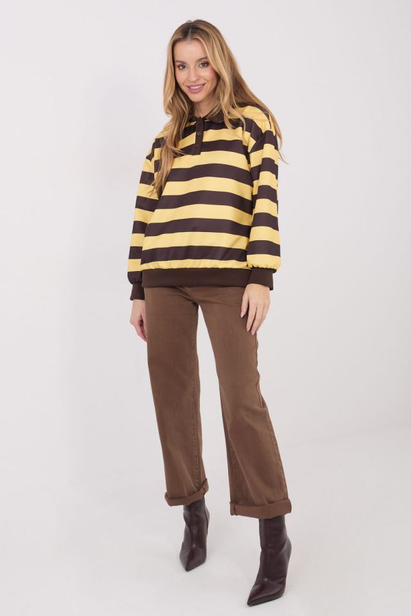 Yellow Sweatshirt in Sweatshirts For Women with Spandex and Viscose