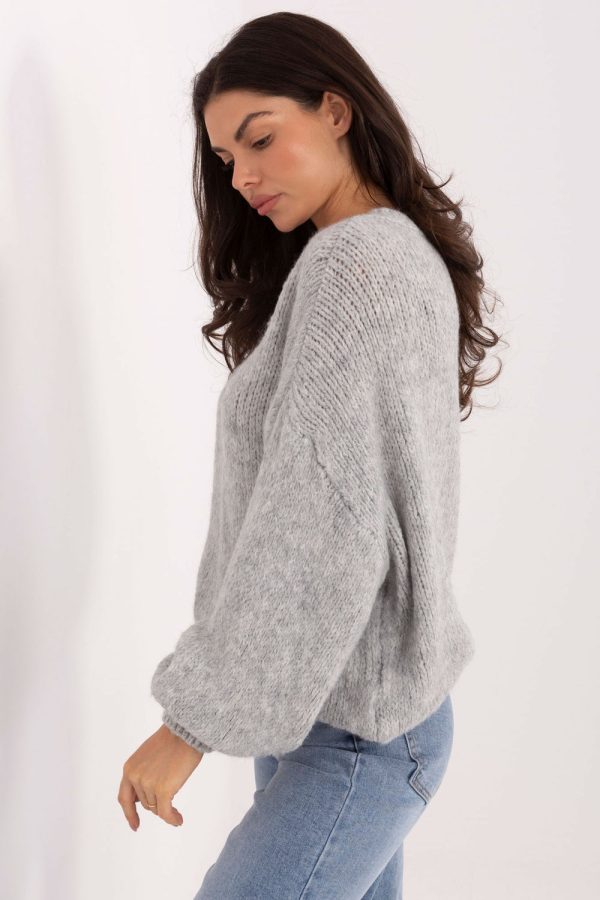 Grey Jumper in Sweaters, Pullovers, Jumpers, Turtlenecks, Boleros, Shrugs with Acrylic, Polyamide, Viscose and Wool