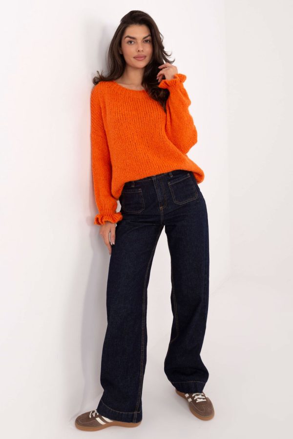 Orange Jumper in Sweaters, Pullovers, Jumpers, Turtlenecks, Boleros, Shrugs with Acrylic, Polyamide, Viscose and Wool