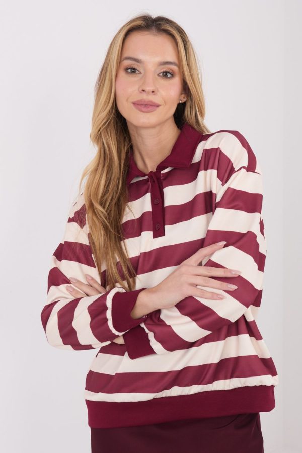 Red Sweatshirt in Sweatshirts For Women with Spandex and Viscose