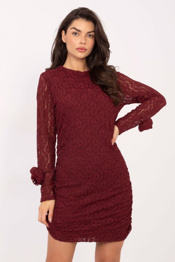 Red Short Dress in Evening Dresses with Spandex and Viscose