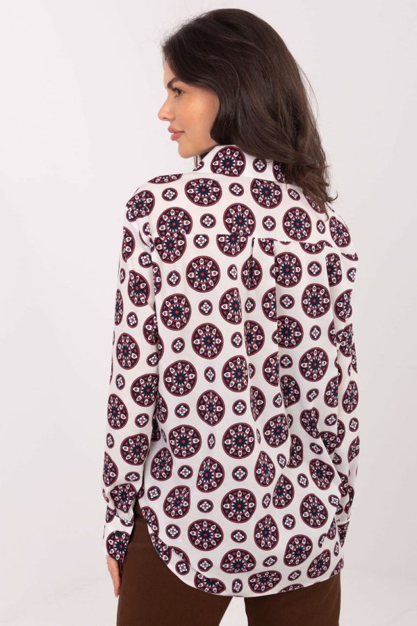 Red Long Sleeve Shirt in Shirts For Women with Spandex and Polyester