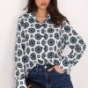 Grey Long Sleeve Shirt in Shirts For Women with Spandex and Polyester