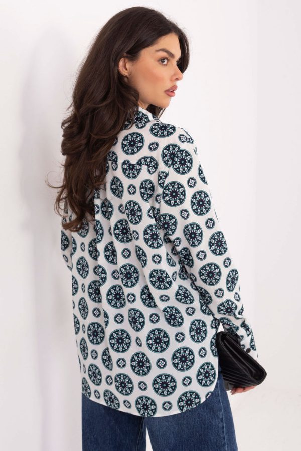 Grey Long Sleeve Shirt in Shirts For Women with Spandex and Polyester