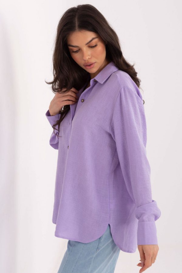 Violet Long Sleeve Shirt in Shirts For Women with Cotton