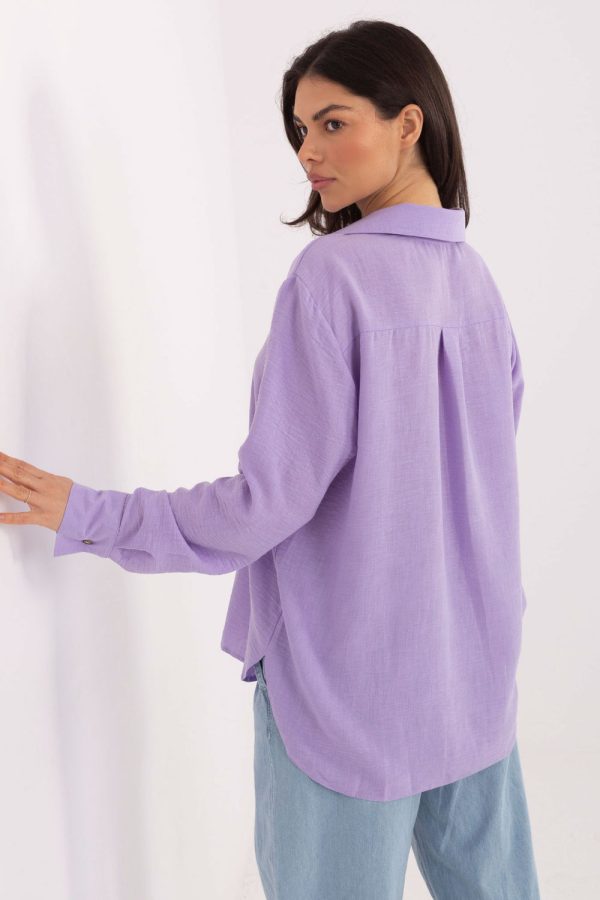 Violet Long Sleeve Shirt in Shirts For Women with Cotton