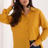 1108567 Yellow Long Sleeve Shirt in Shirts For Women with Cotton