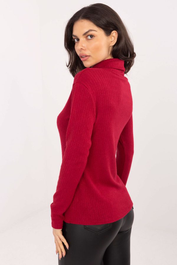 Red Turtleneck in Sweaters, Pullovers, Jumpers, Turtlenecks, Boleros, Shrugs with Spandex, Polyester and Viscose