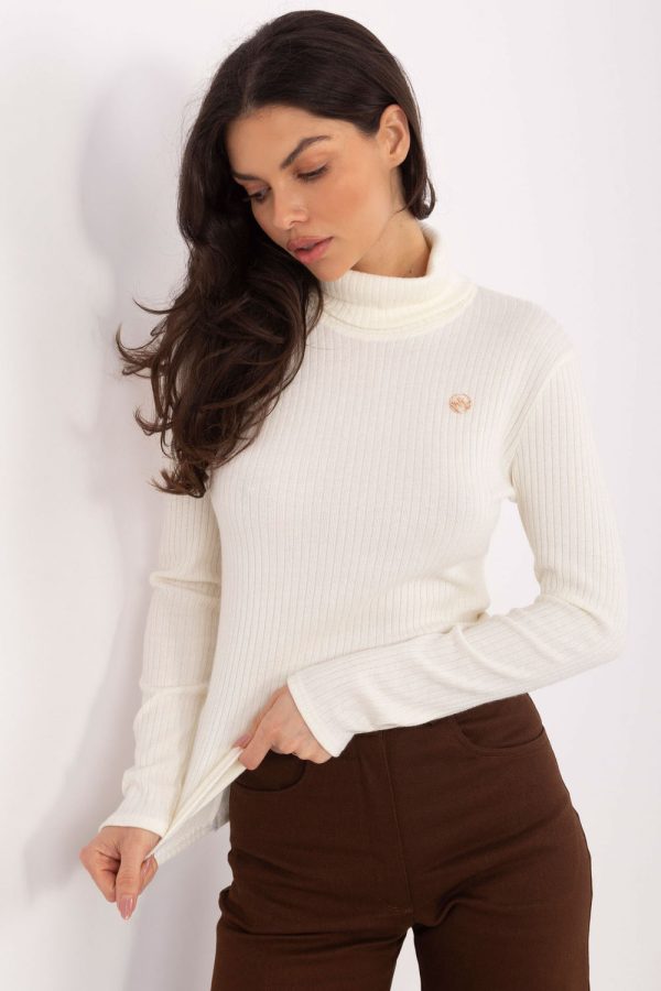 Beige Turtleneck in Sweaters, Pullovers, Jumpers, Turtlenecks, Boleros, Shrugs with Spandex, Polyester and Viscose