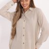 1108585 Beige Long Sleeve Shirt in Shirts For Women with Cotton
