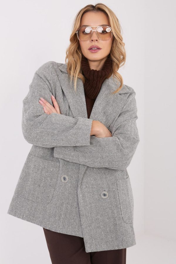 Grey Jacket in Jackets, Vests For Women with Spandex and Cashmere