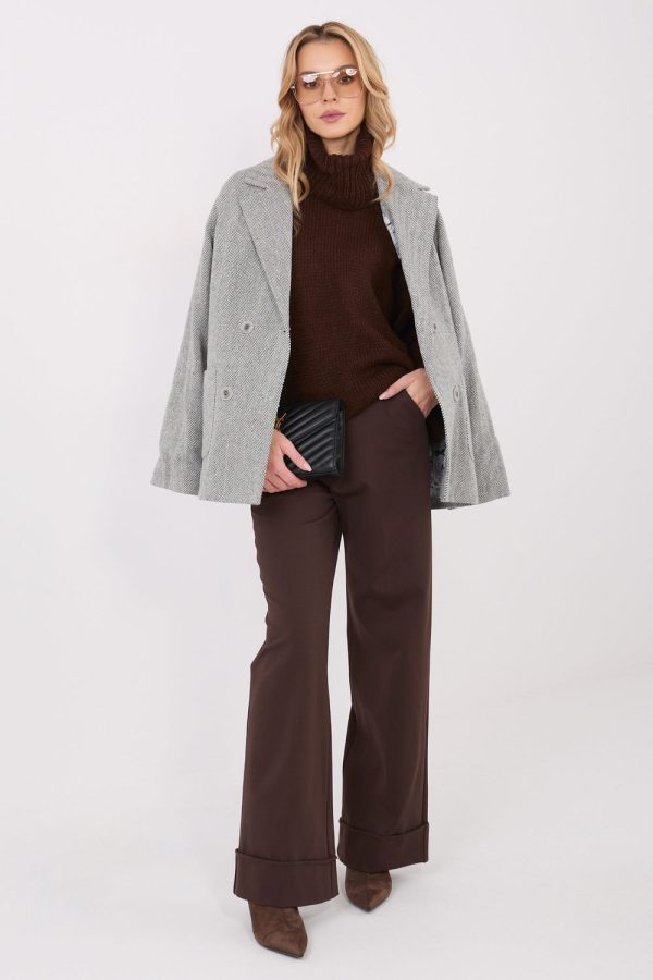 Grey Jacket in Jackets, Vests For Women with Spandex and Cashmere