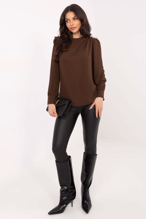 Brown Blouse in Women`s Blouses, Tunics with Viscose