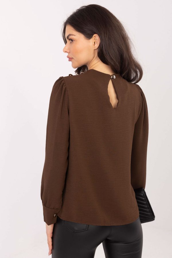 Brown Blouse in Women`s Blouses, Tunics with Viscose