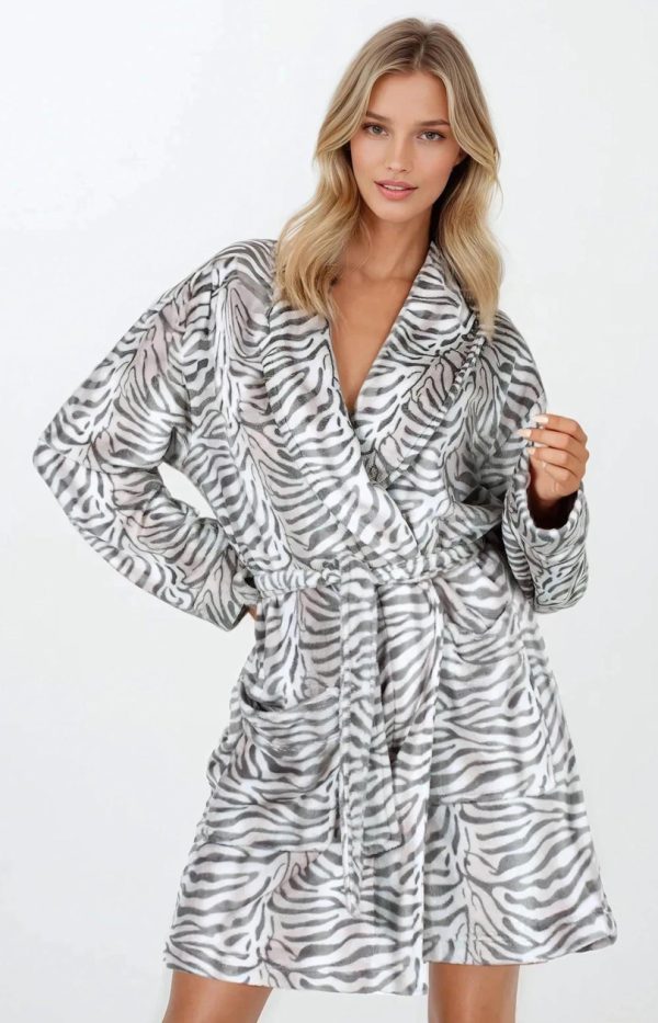 Grey Bathrobe in Dressing Gowns, Bathrobes For Women with
