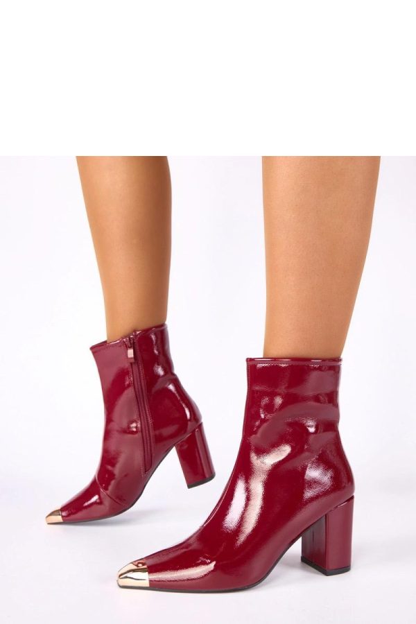 Red Heel Boots in Women`s Ankle Boots & Booties with Fabric, Footbed, Upper Height and Heel Height