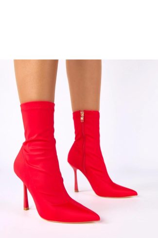 1108966 Red Heel Boots in Women`s Ankle Boots & Booties with Fabric, Footbed, Upper Height and Heel Height