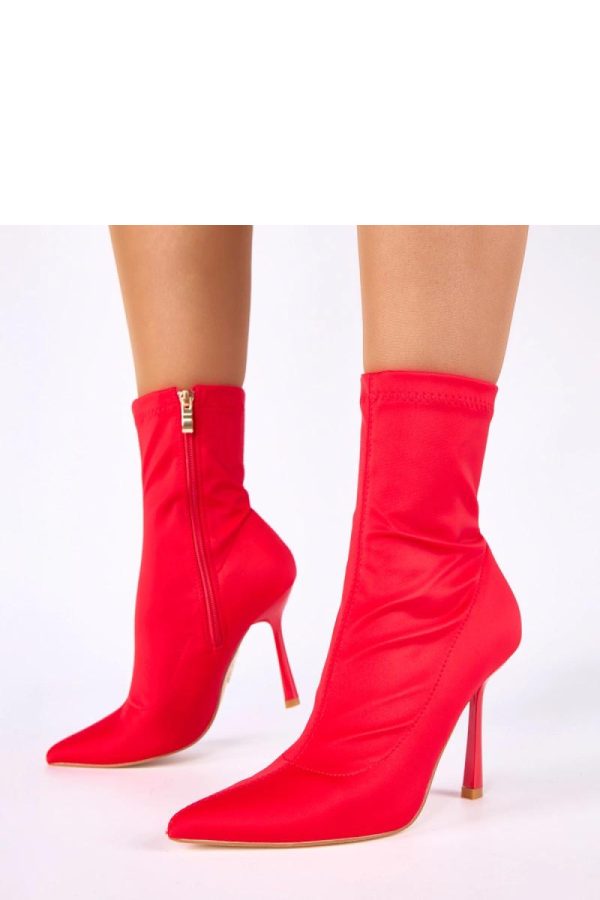 Red Heel Boots in Women`s Ankle Boots & Booties with Fabric, Footbed, Upper Height and Heel Height