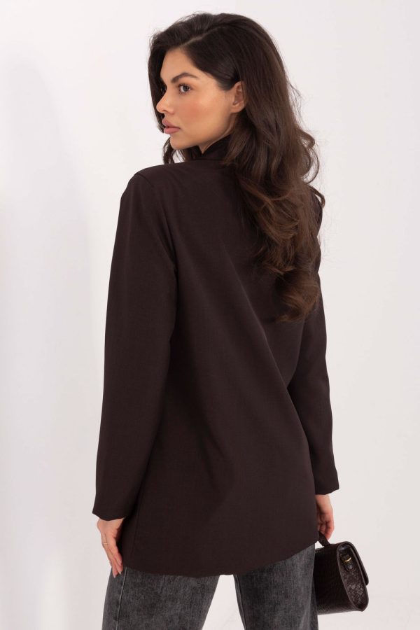 Brown Jacket in Jackets, Vests For Women with Spandex and Polyester