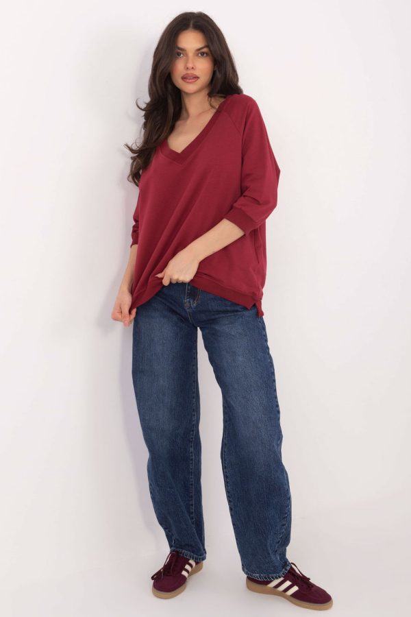 Red Blouse in Women`s Blouses, Tunics with Spandex and Polyester