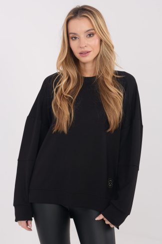 Black Sweatshirt in Sweatshirts For Women with Spandex and Viscose