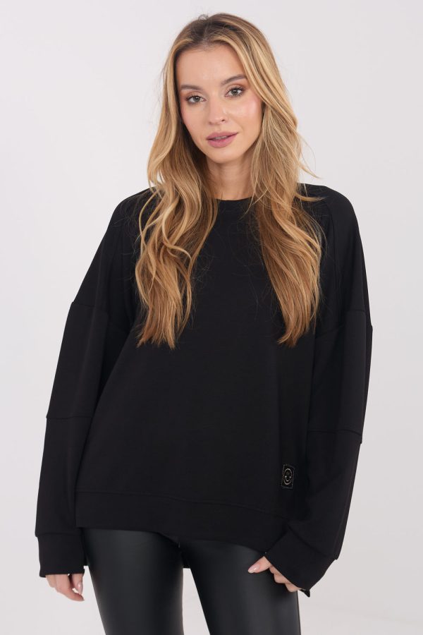 Black Sweatshirt in Sweatshirts For Women with Spandex and Viscose