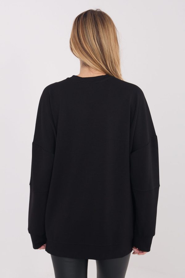 Black Sweatshirt in Sweatshirts For Women with Spandex and Viscose